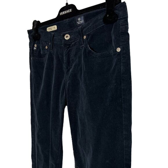 AG Adriano Goldschmied Stevie Slim Straight Corduroy Pants in Dark Navy - Picture 3 of 13